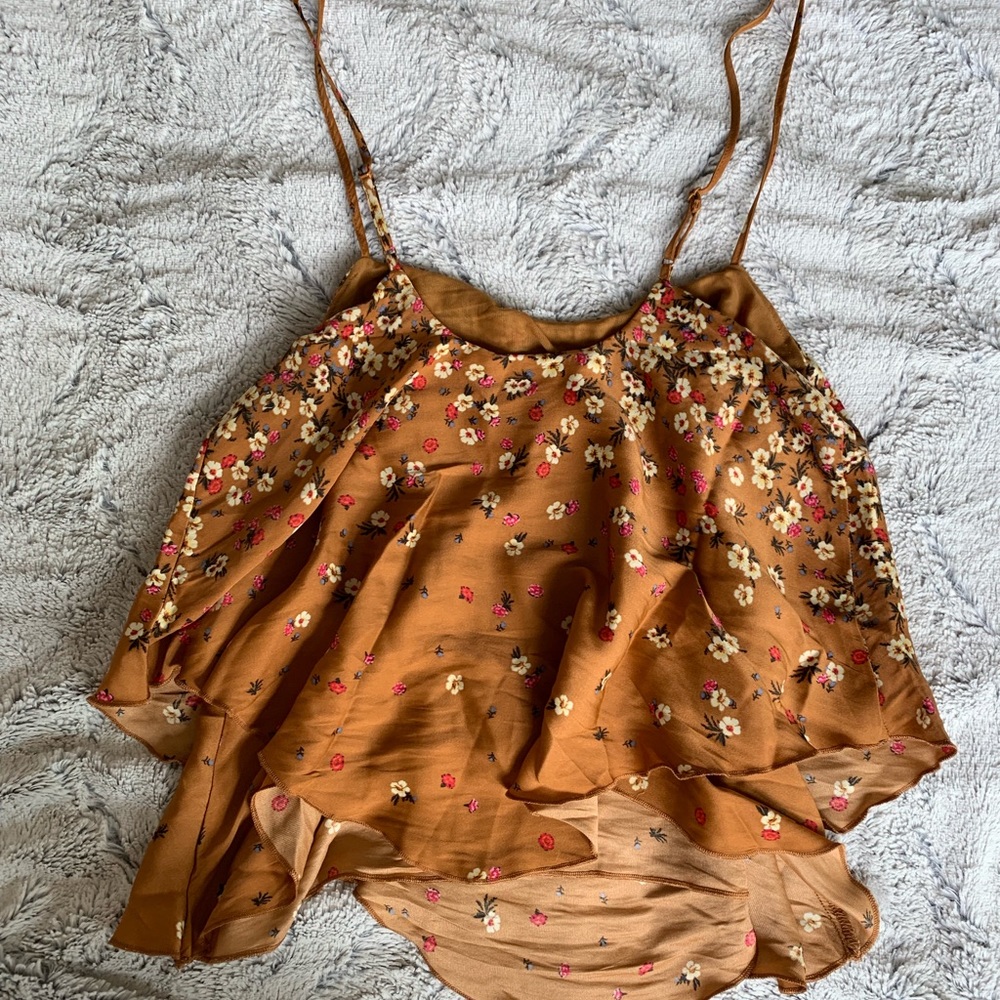 NWT current Free People Floral Print Satin Cami - Picture 4 of 5